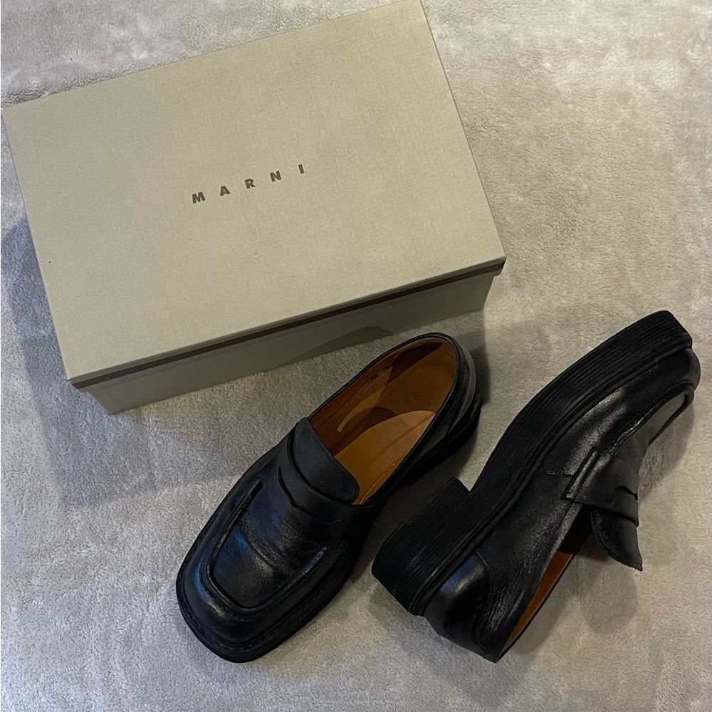 Marni Black Leather Loafers - Picture 2 of 8